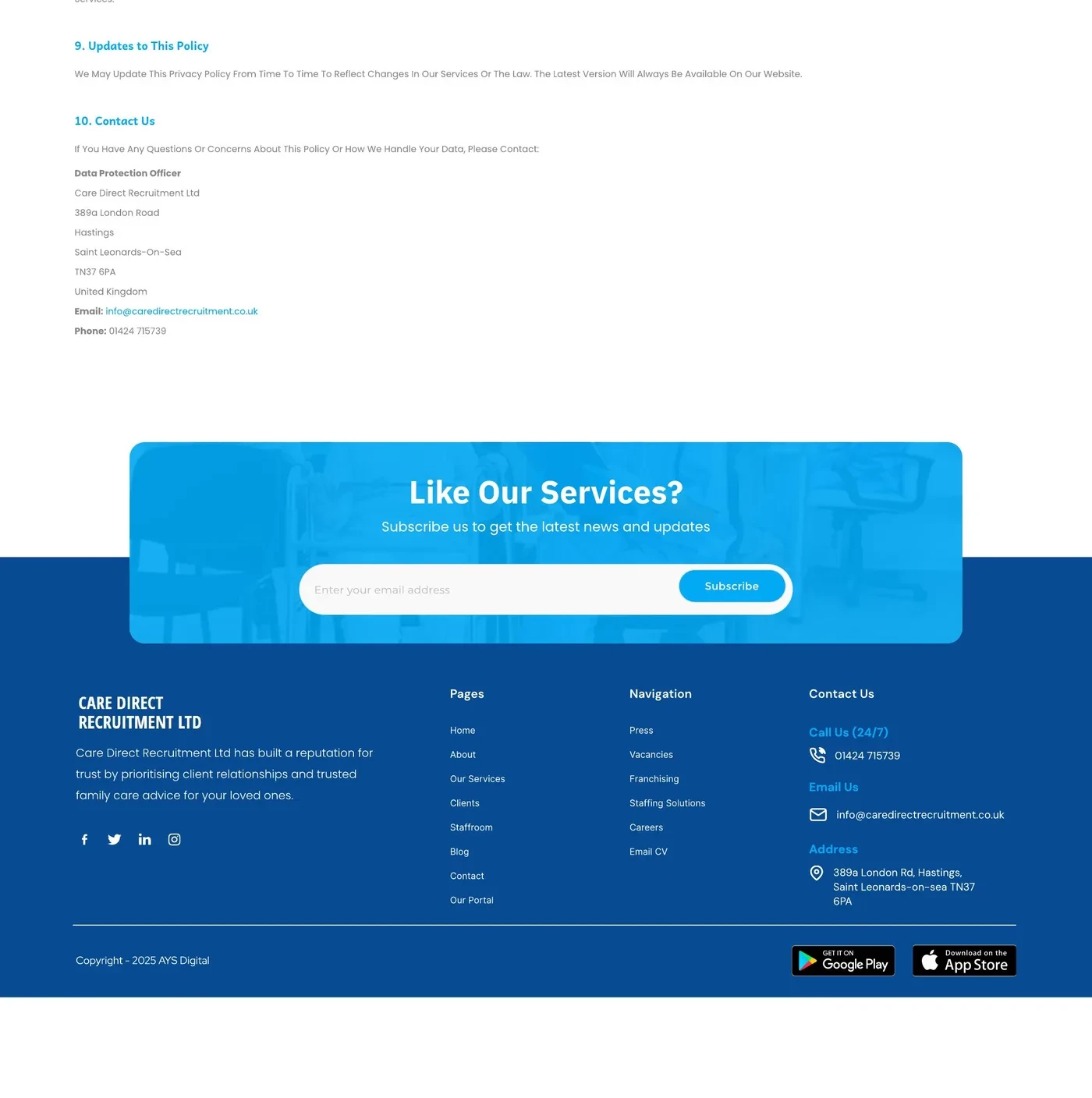 Privacy Policy — Part 3 of 3