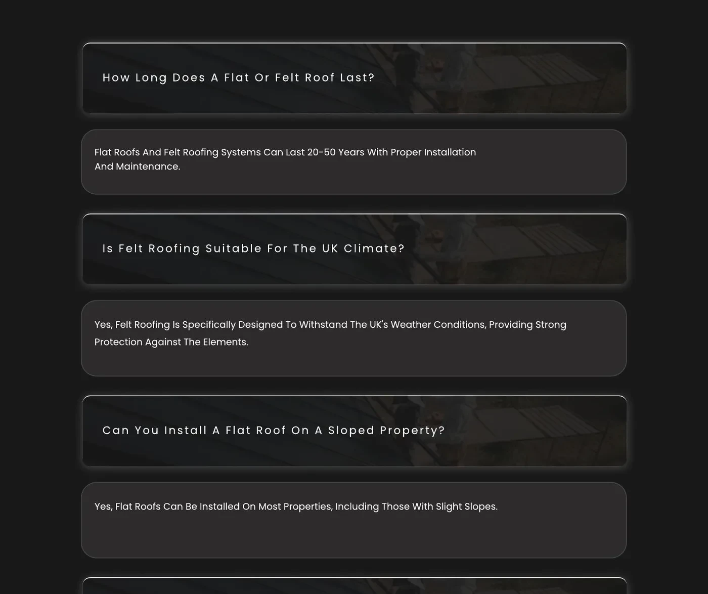 Mobile · Flat & Felt FAQ — Part 1 of 2