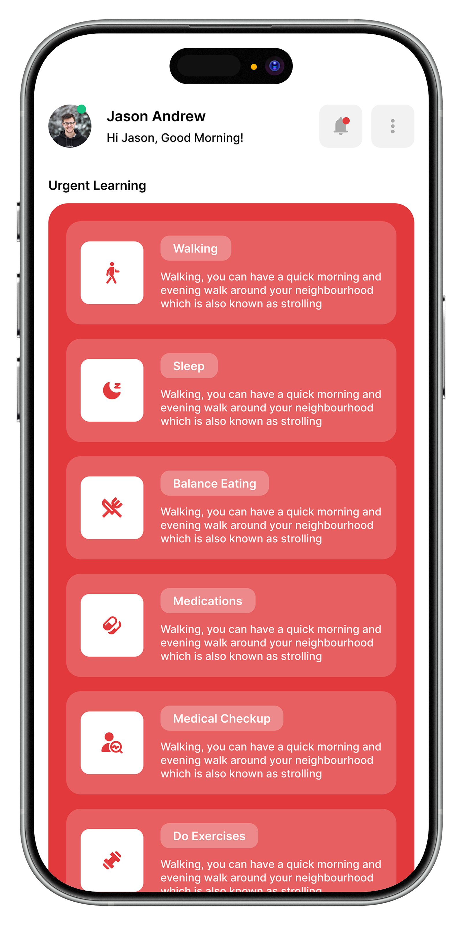 Heroic Diabetes urgent learning screen