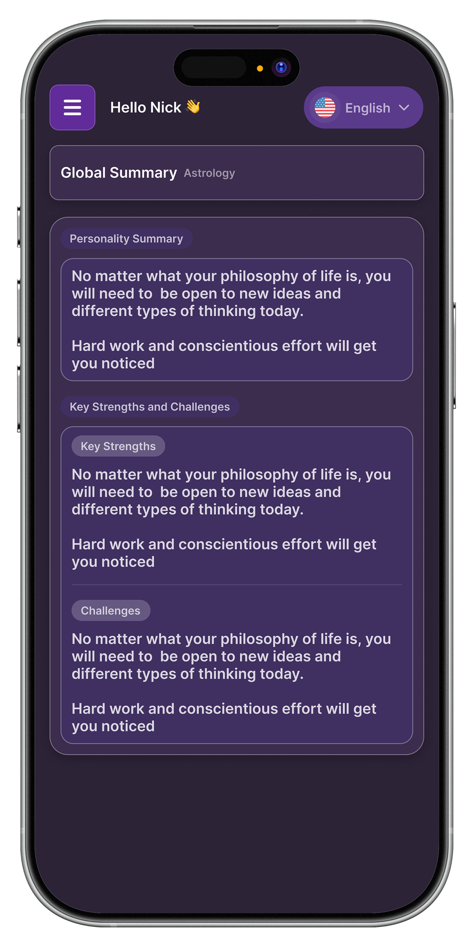Phenoe global summary screen