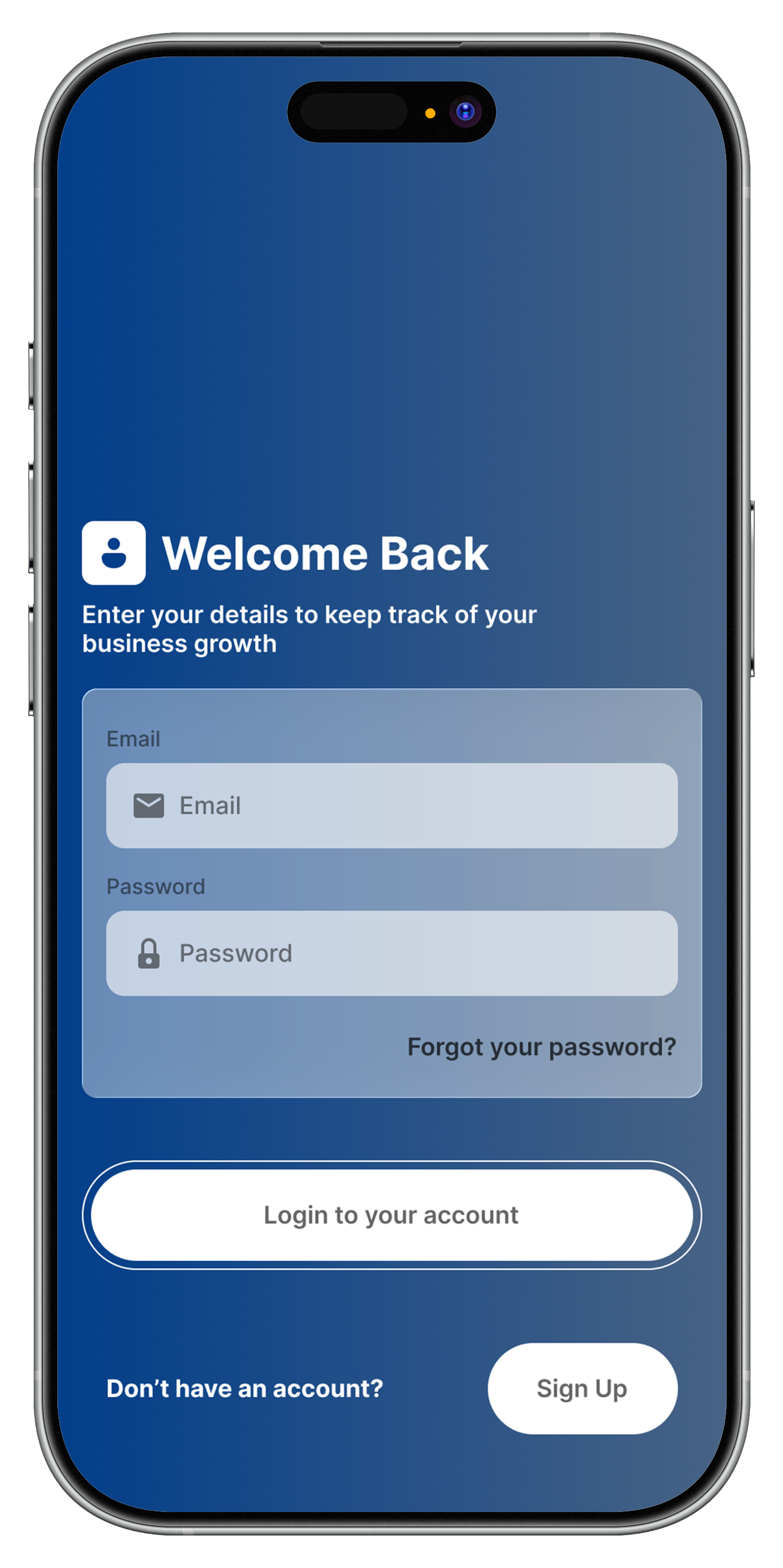 Sweep-It login screen